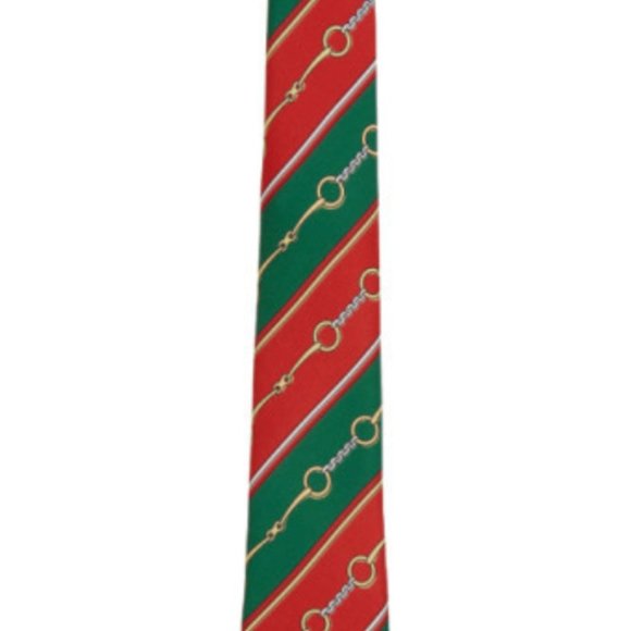 NWT❤️💚Gucci❤️💚Green and Red Silk Chain Tie - Picture 2 of 6